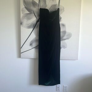 Vintage 80s Victor Castano green velvet dress for Bergdoff Goodman